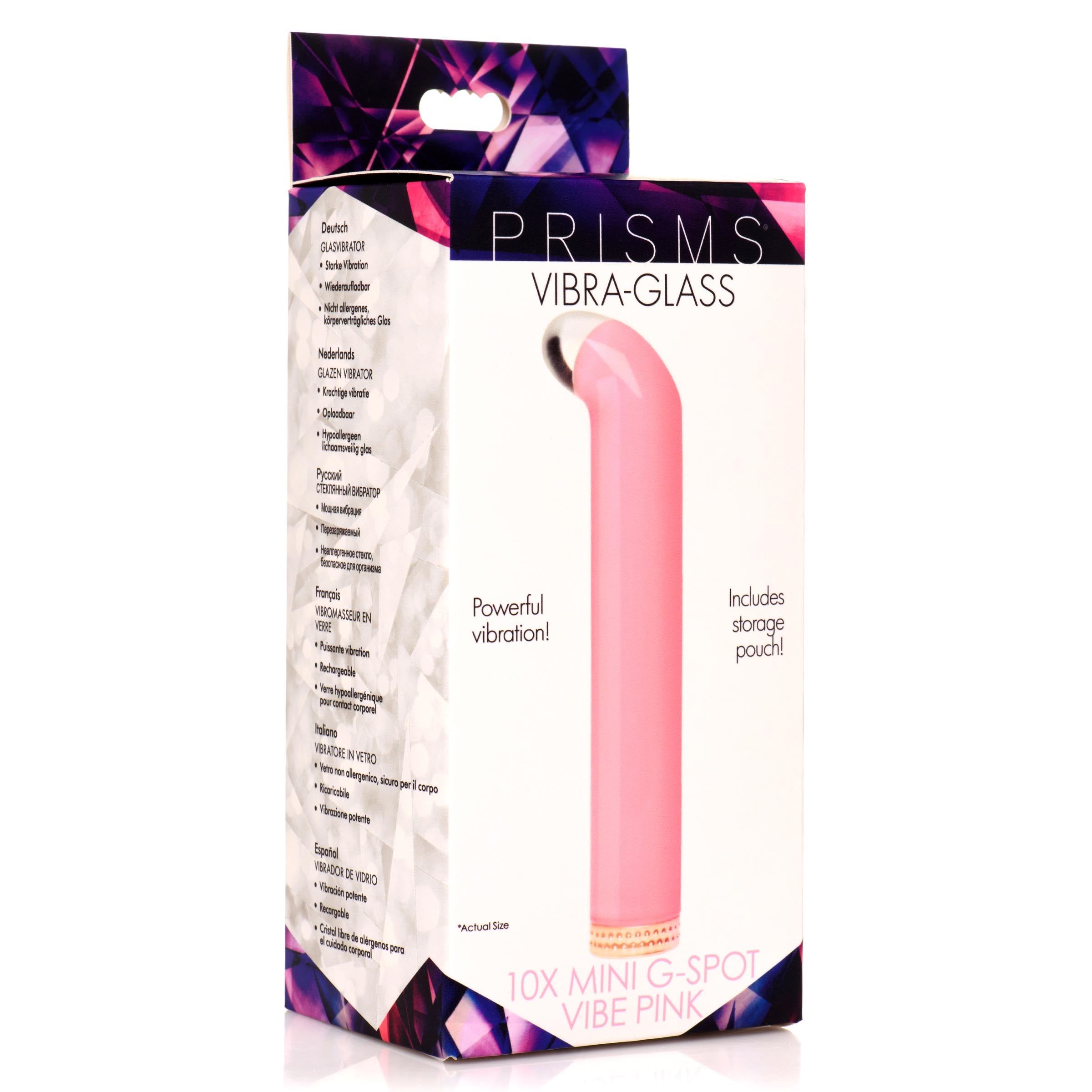 Vibra-Glass 10X Mini G-Spot Vibe Pink