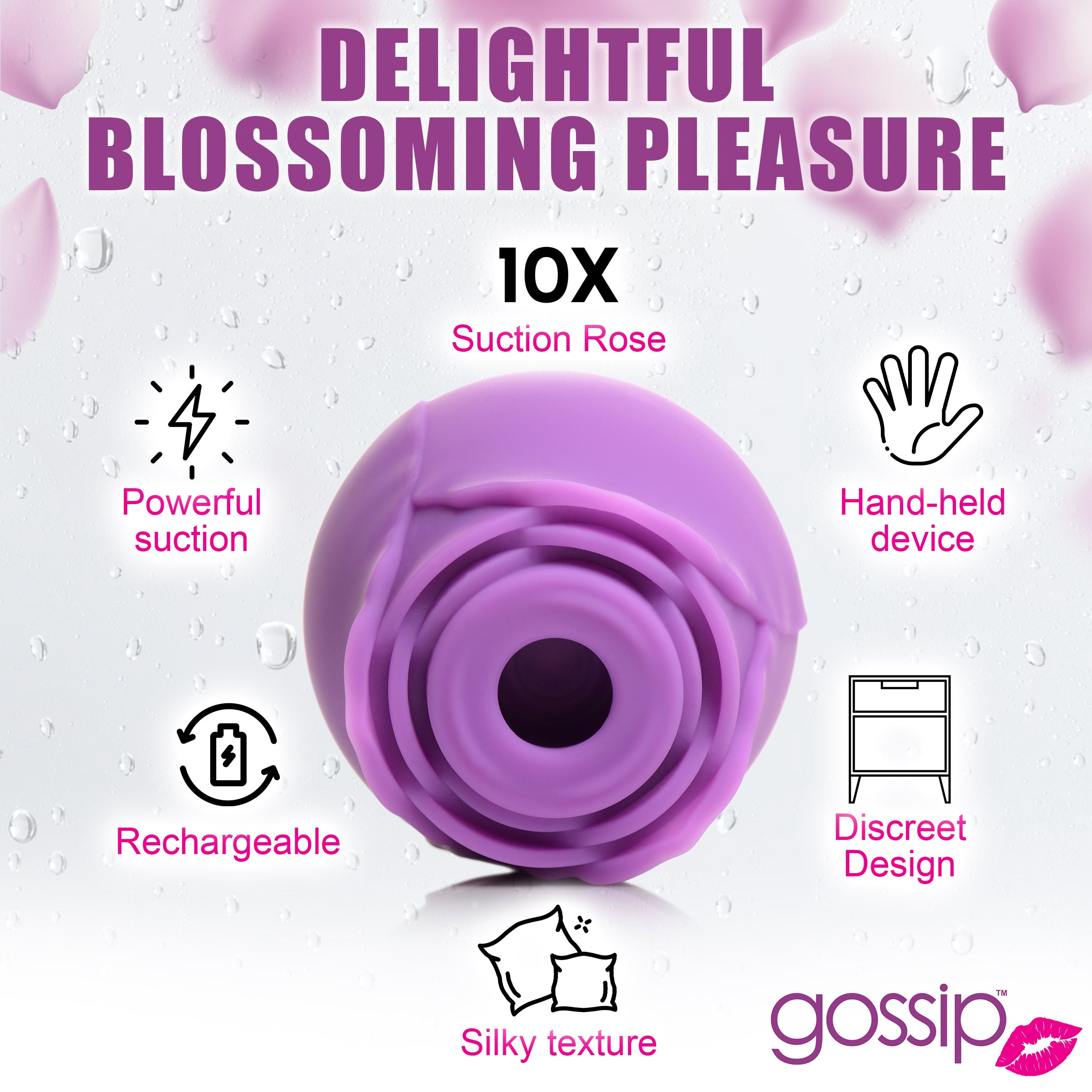10X Rose Flirt Silicone Clitoral Stimulator