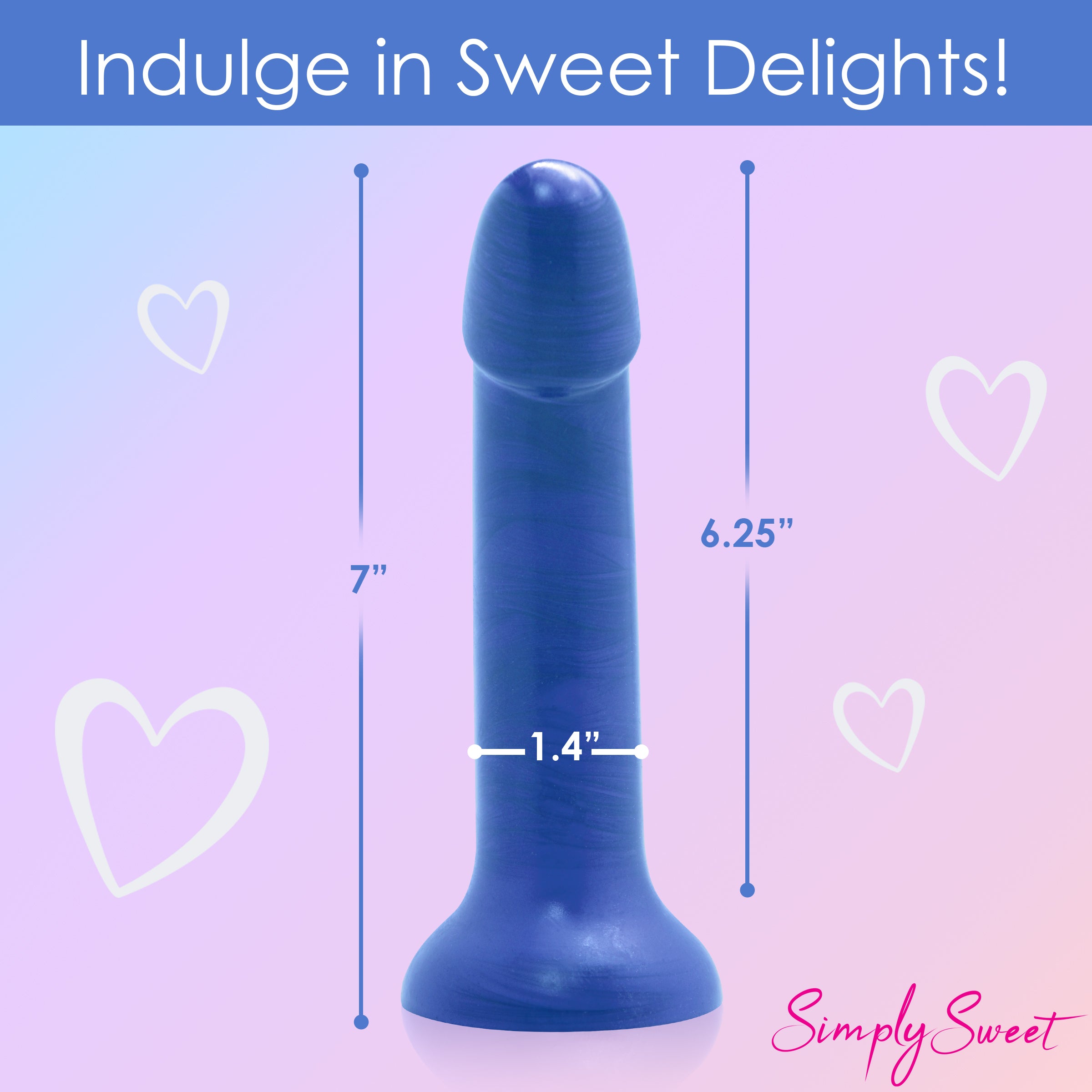 Metallic Silicone 7 Inch Dildo