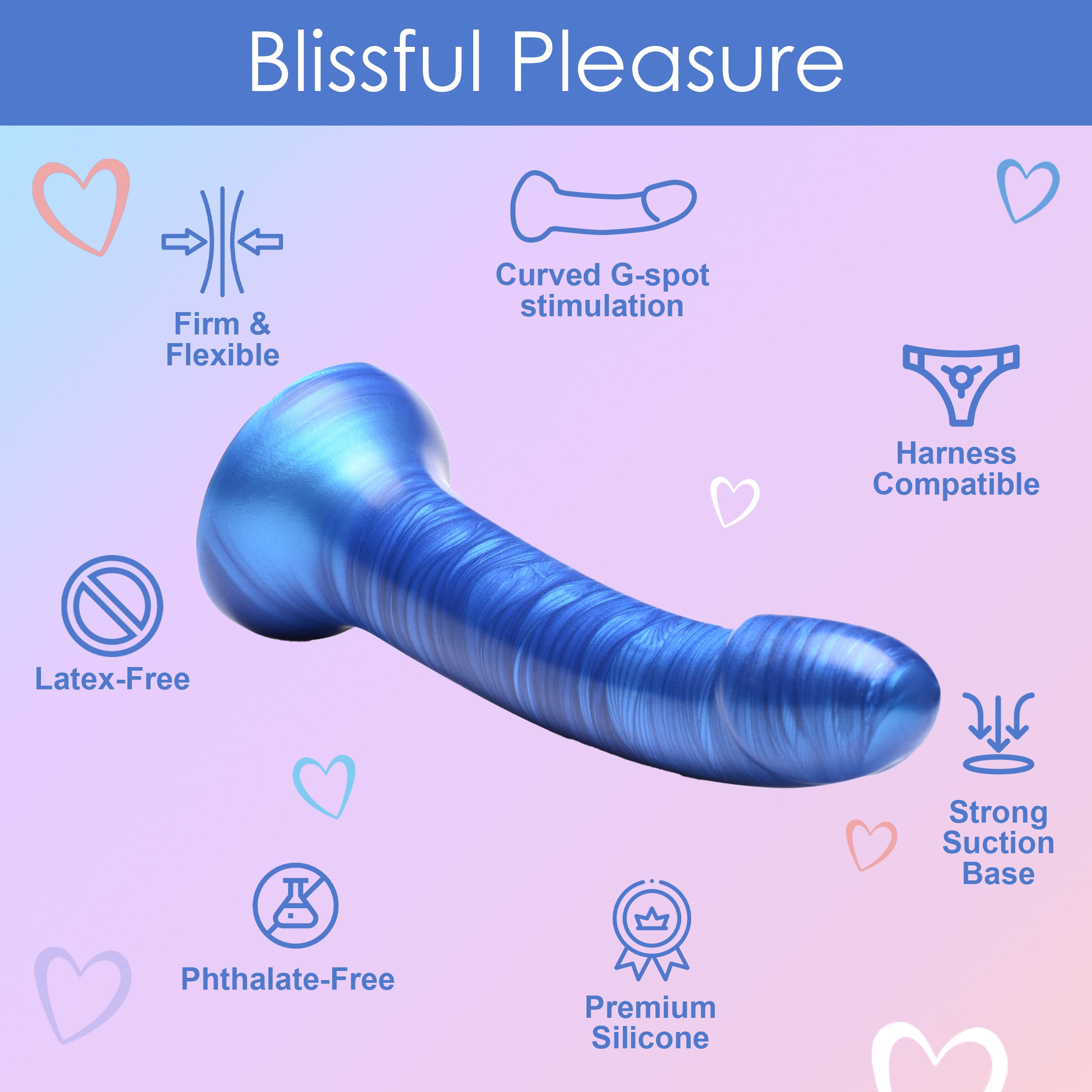 Metallic Silicone 7 Inch Dildo