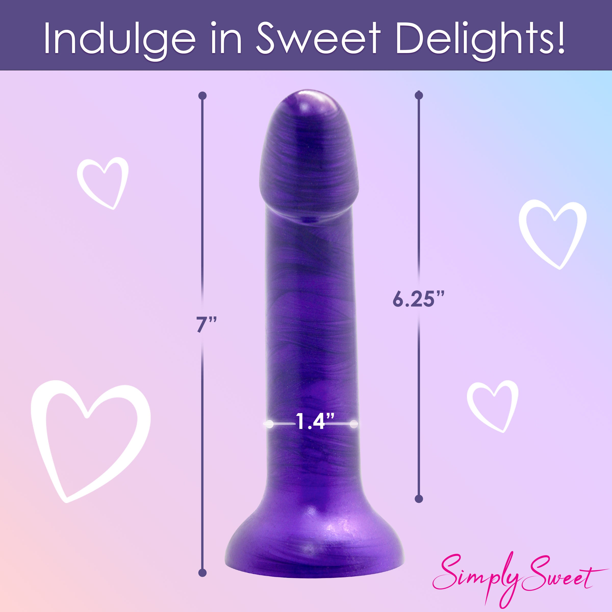 Metallic Silicone 7 Inch Dildo