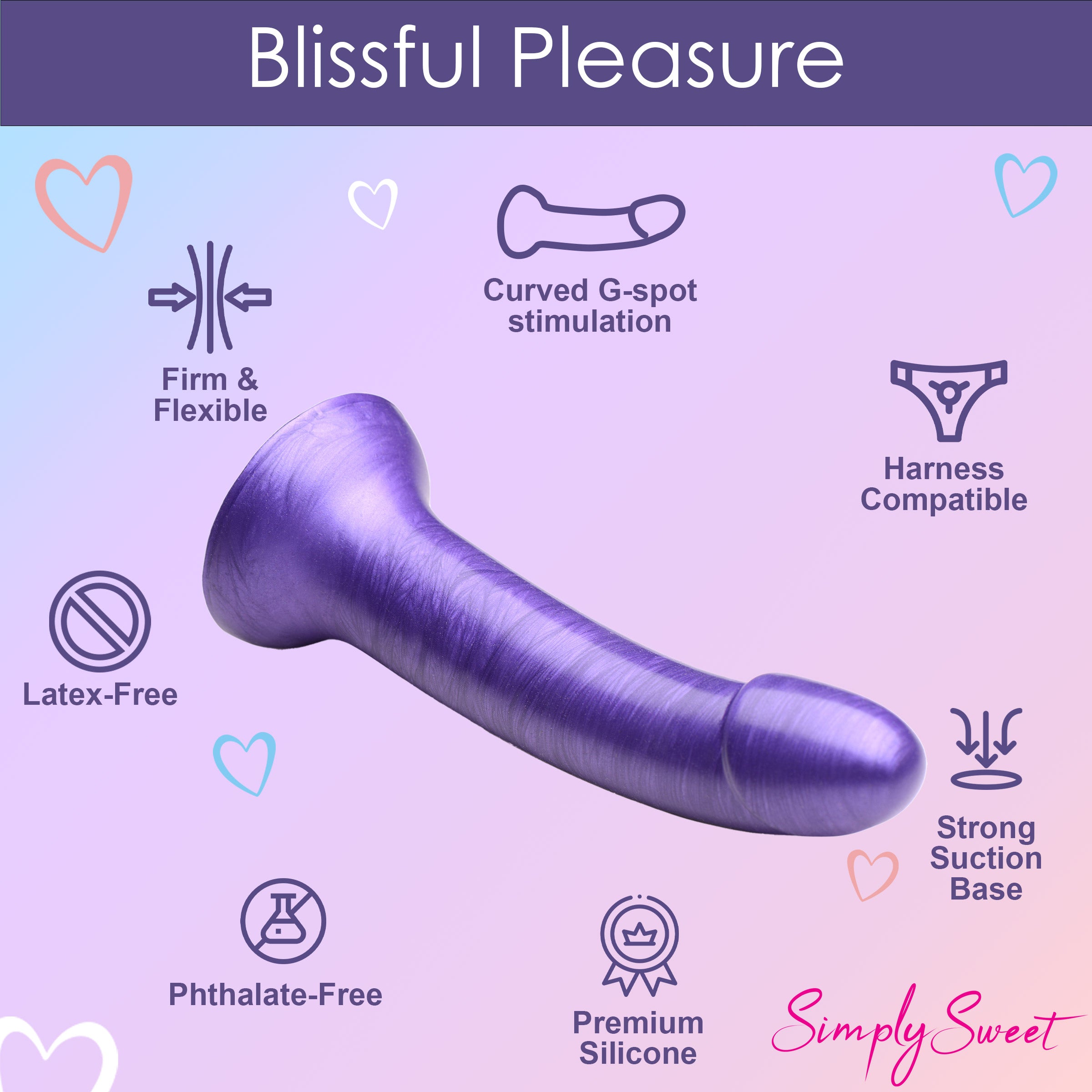 Metallic Silicone 7 Inch Dildo