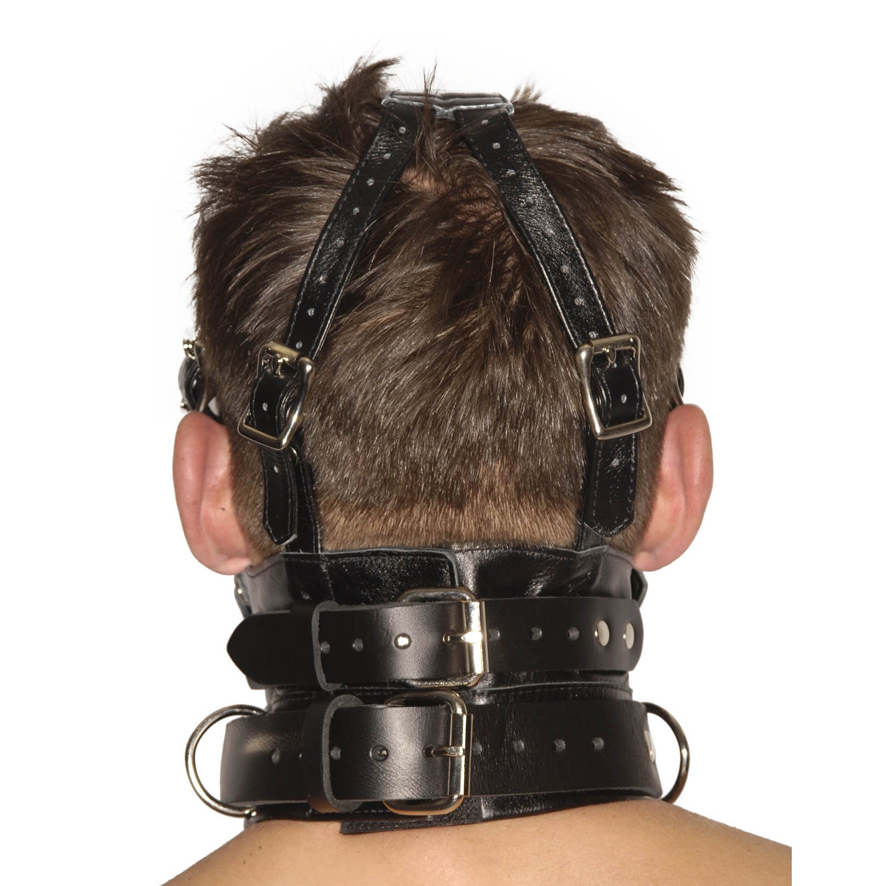 Strict Leather Premium Muzzle with Blindfold and Gags