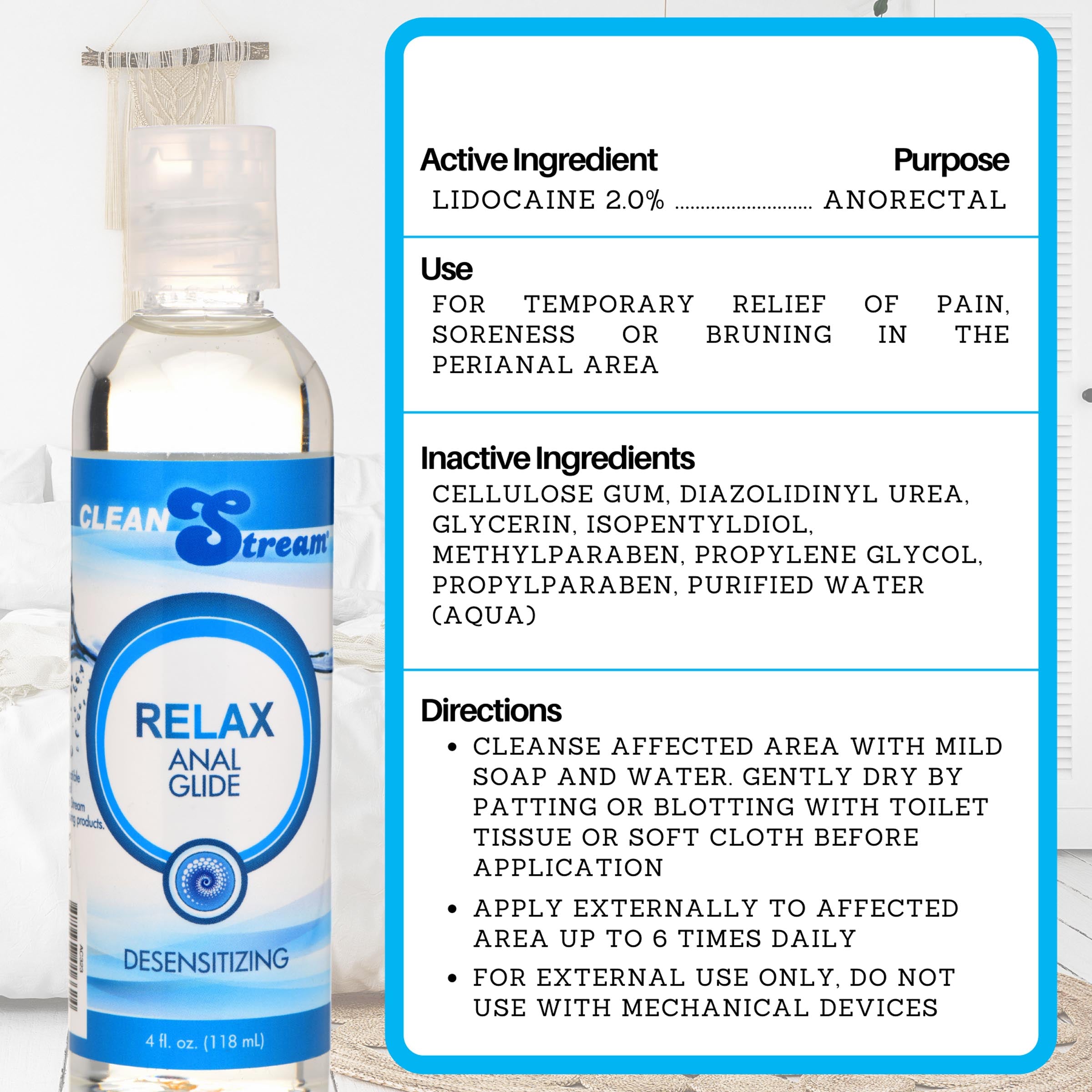 CleanStream Relax Desensitizing Anal Lube 4 oz