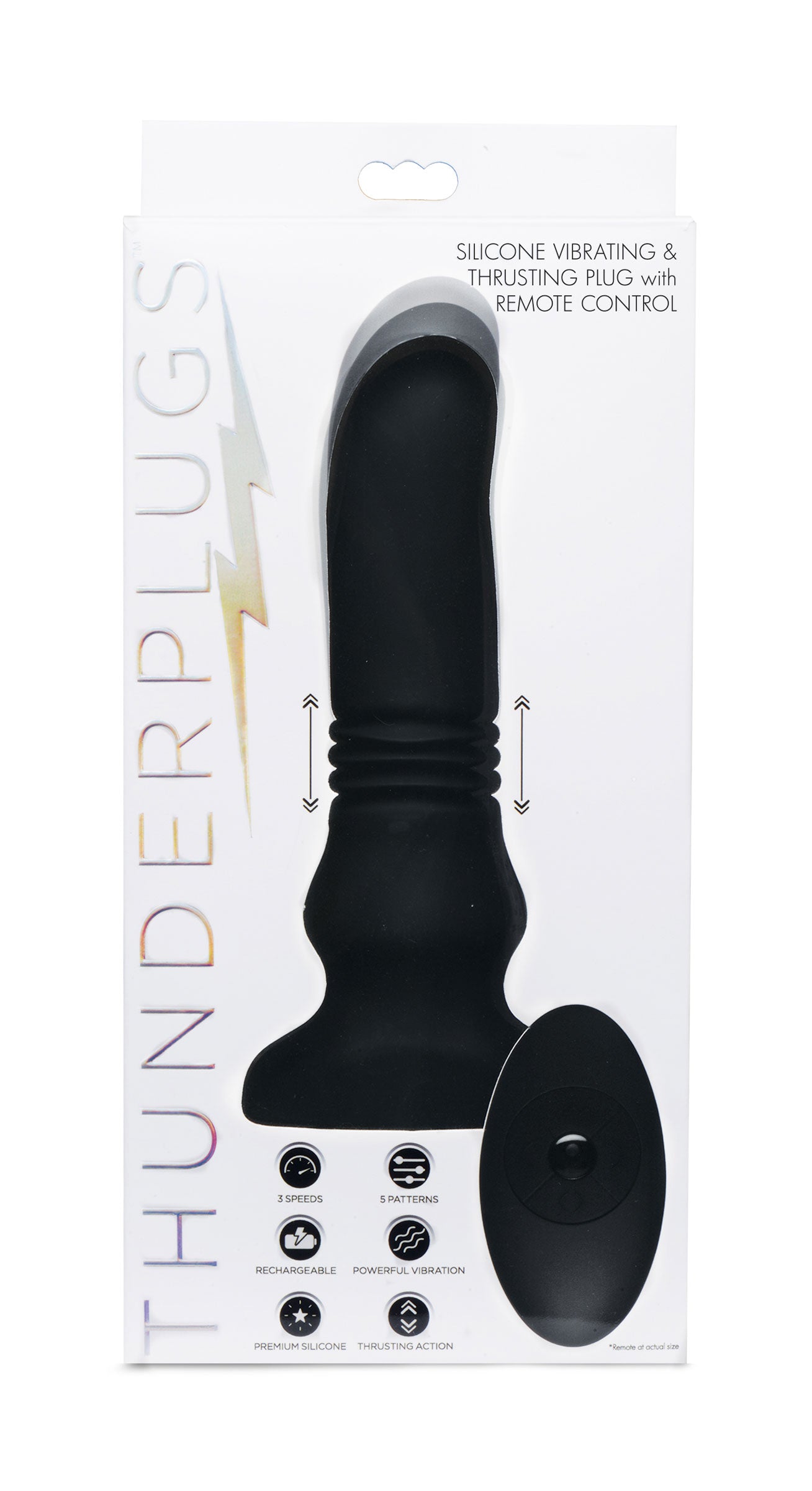 Silicone Vibrating and Thrusting Plug with Remote Control