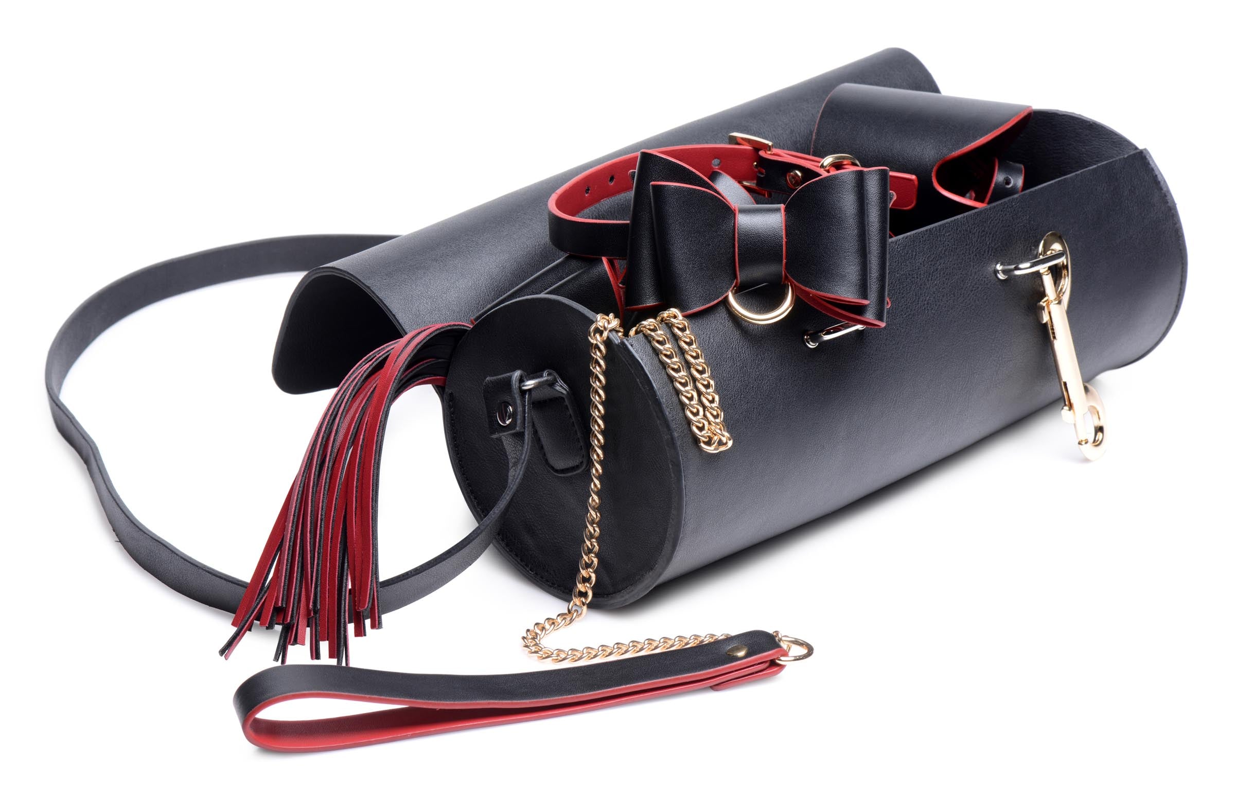 Black and Red Bow Bondage Set with Carry Case