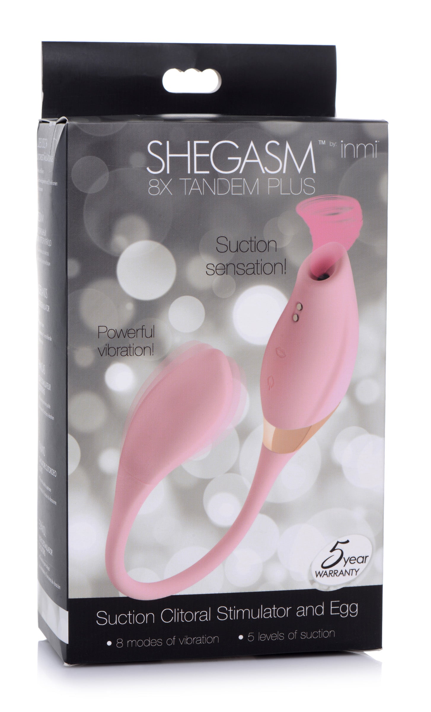 Shegasm 8X Tandem Plus Silicone Suction Clitoral Stimulator and Egg