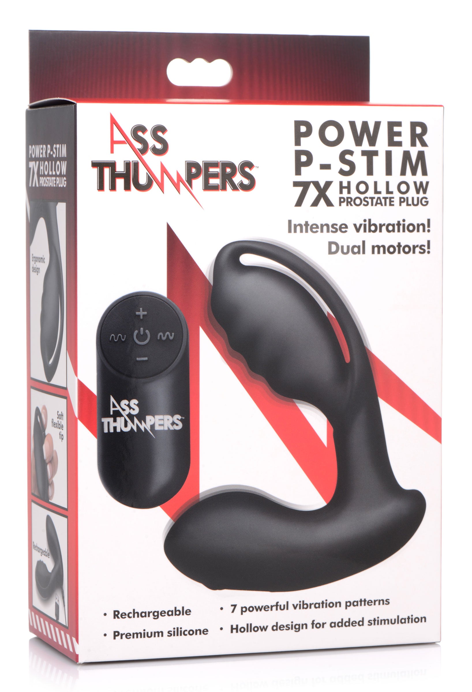 7X Power P-Stim Hollow Silicone Prostate Plug
