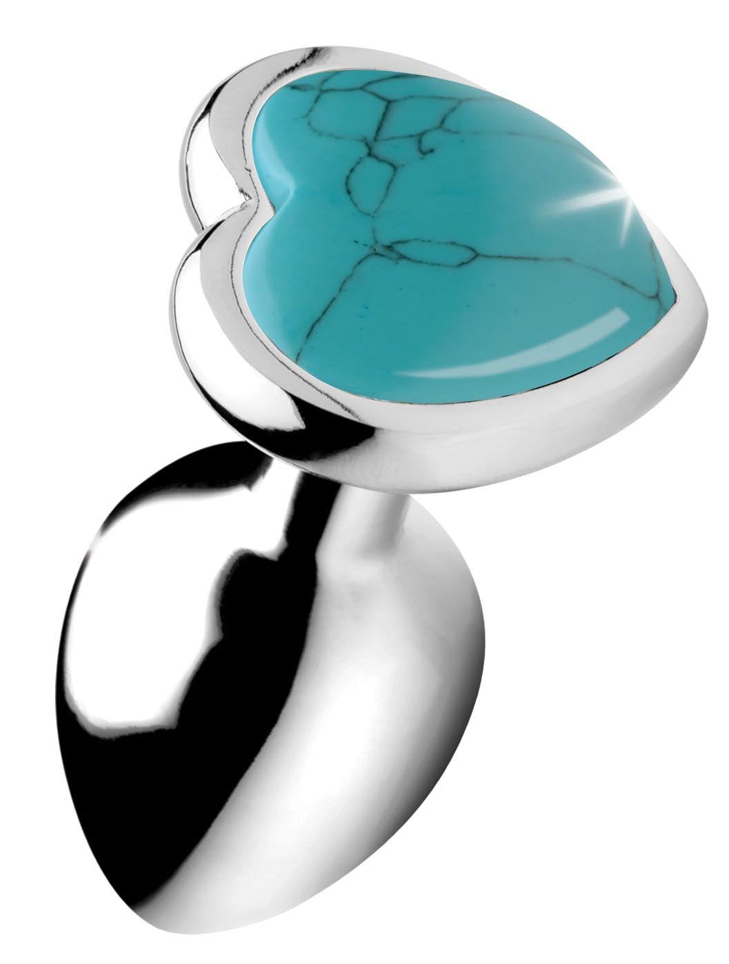 Authentic Turquoise Gemstone Heart Anal Plug
