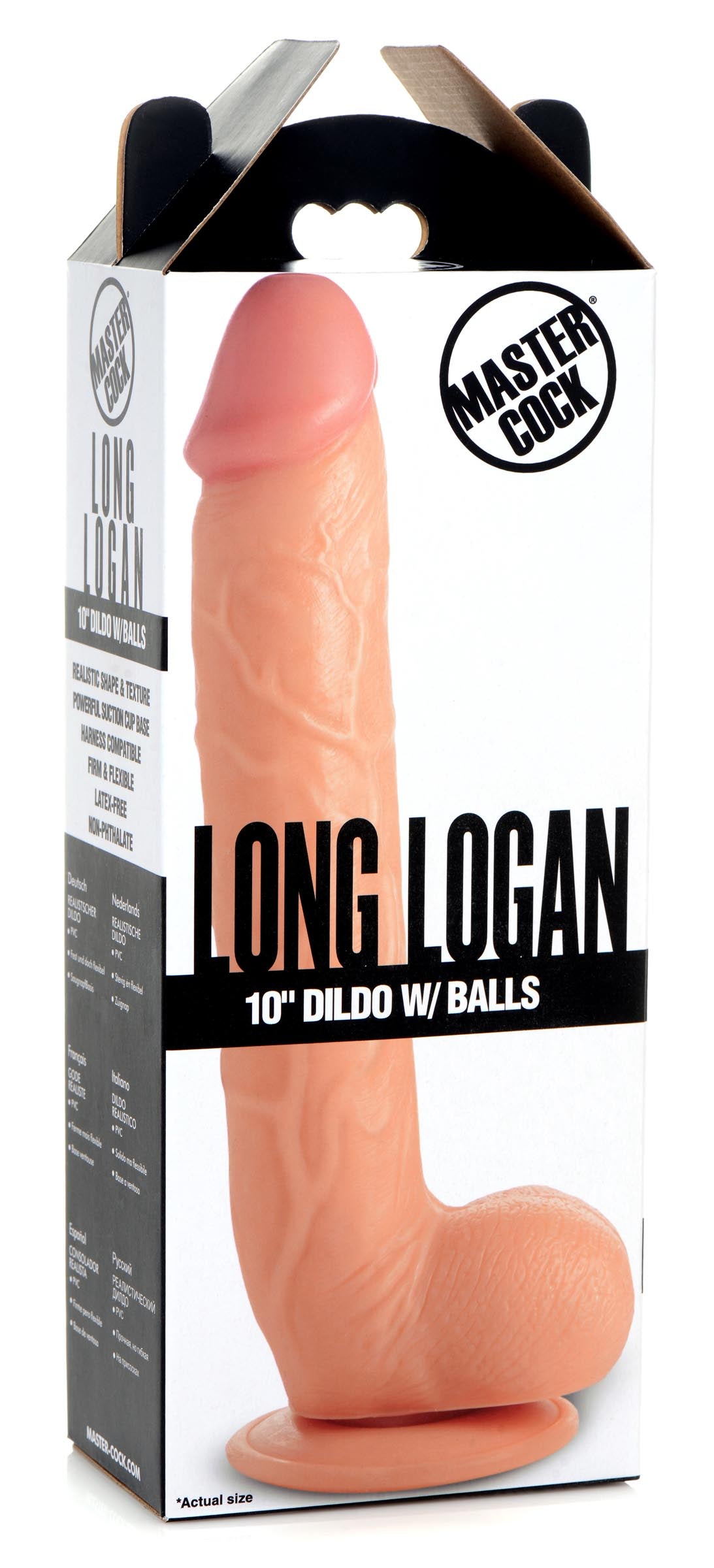 Long Logan 10 Inch Dildo with Balls