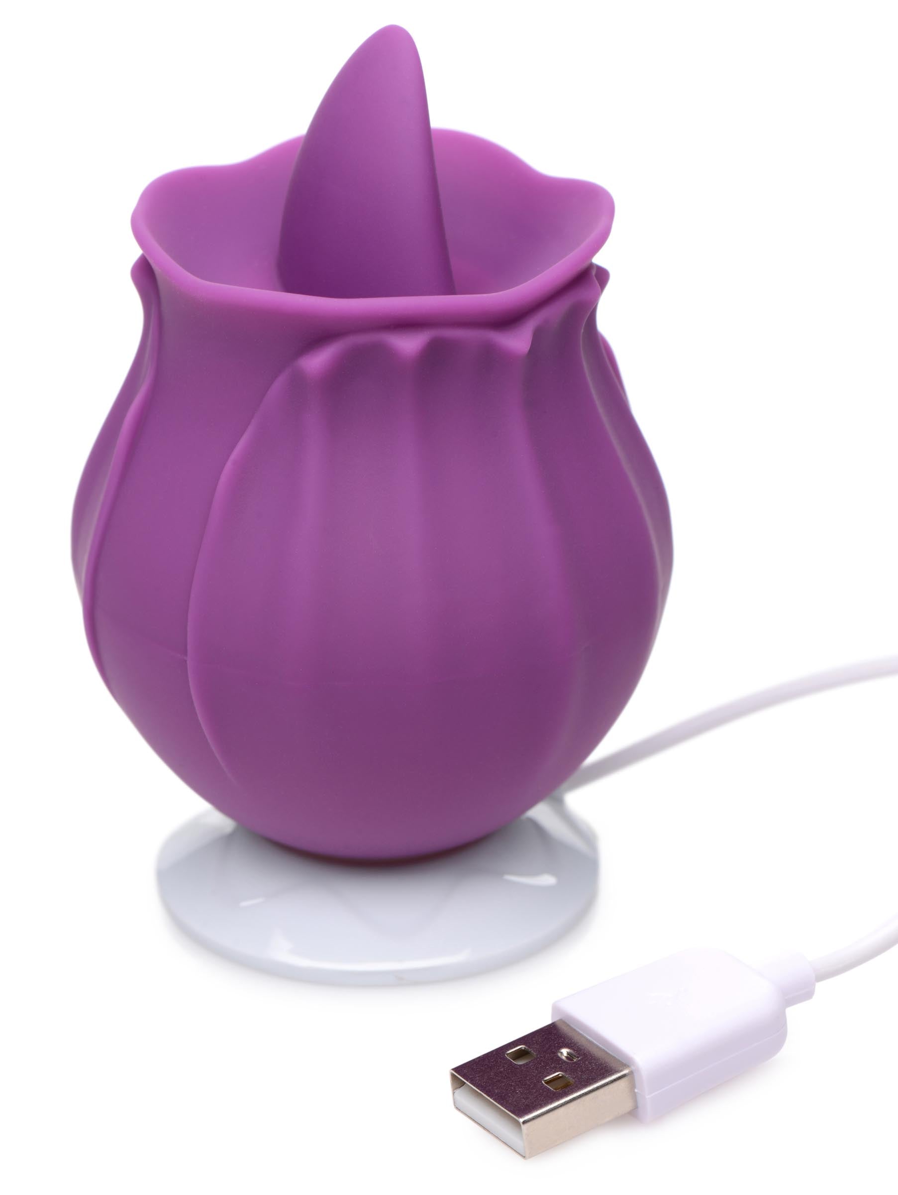 Bloomgasm Wild Violet 10X Silicone Clit Licking Stimulator - Purple