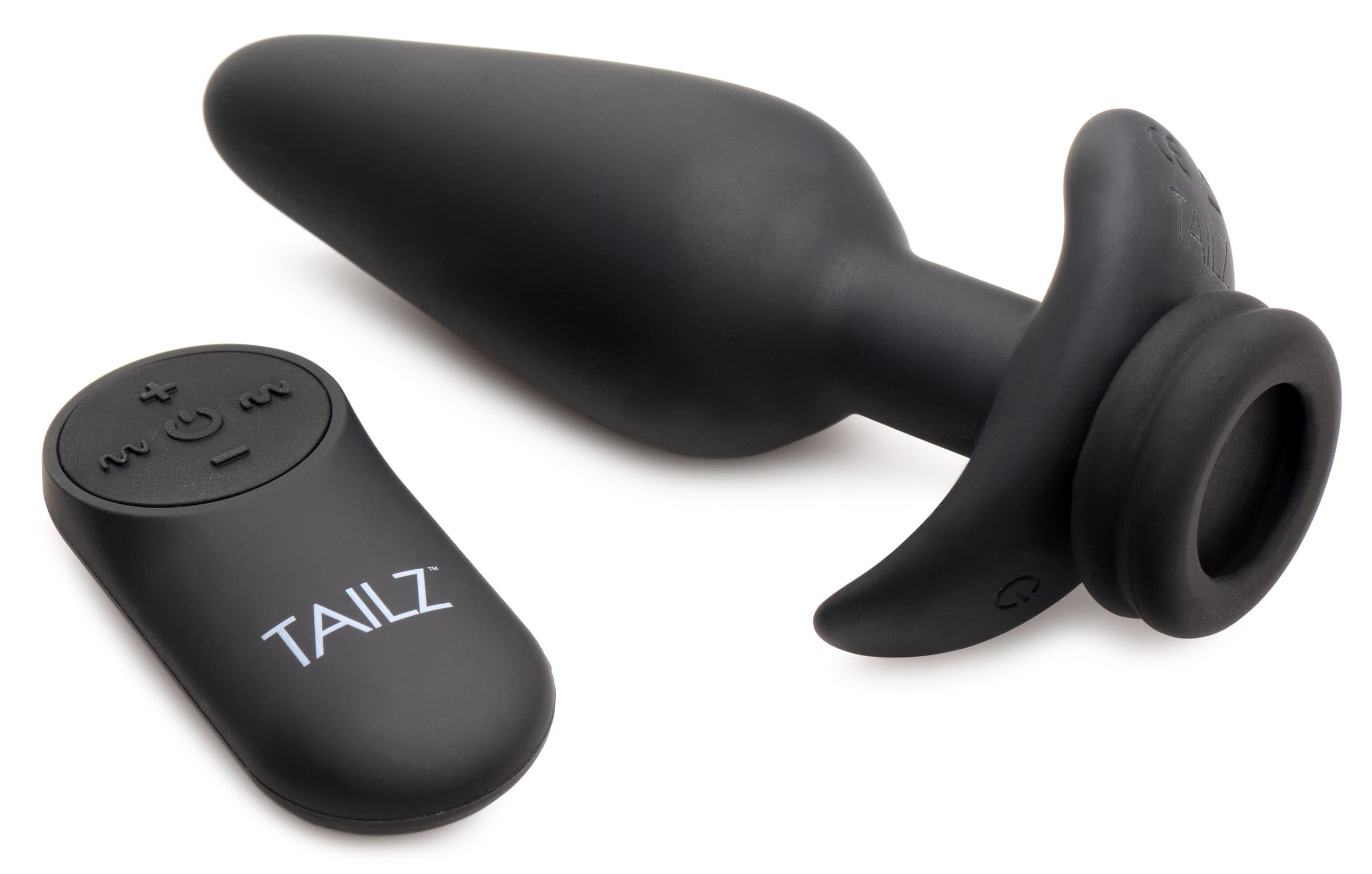 Interchangeable 10X Vibrating Silicone Anal Plug with Remote