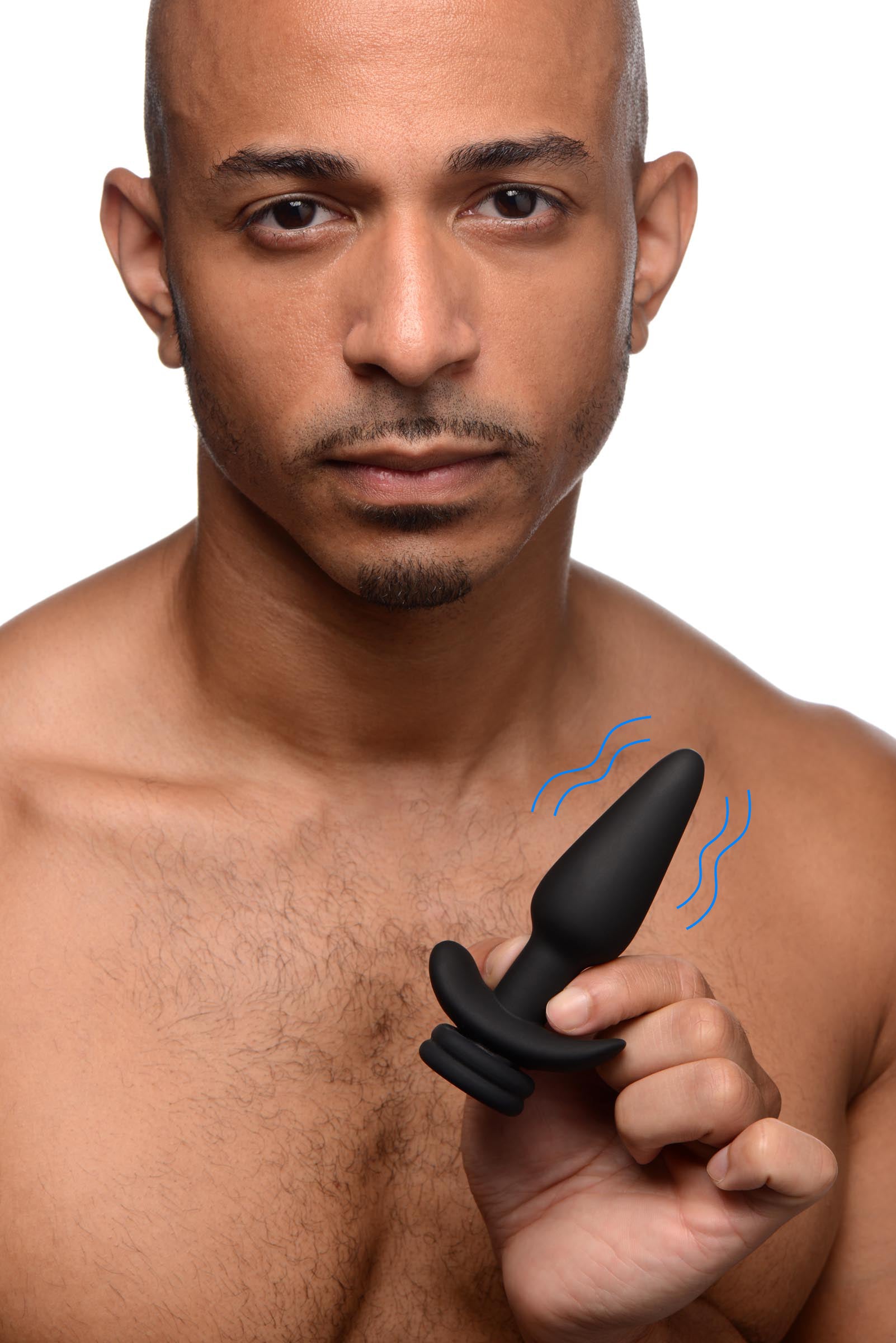 Interchangeable 10X Vibrating Silicone Anal Plug with Remote