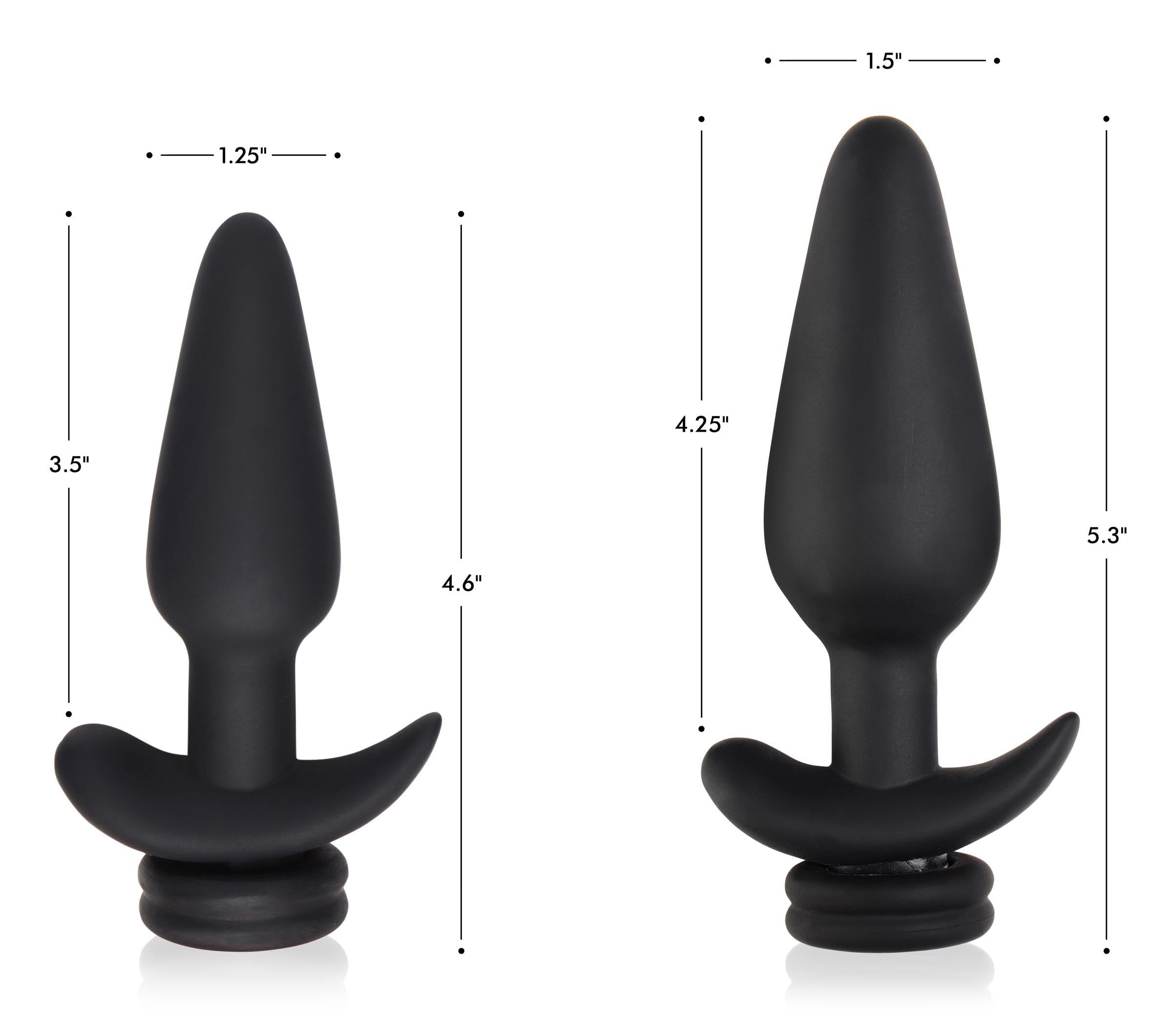 Interchangeable 10X Vibrating Silicone Anal Plug with Remote