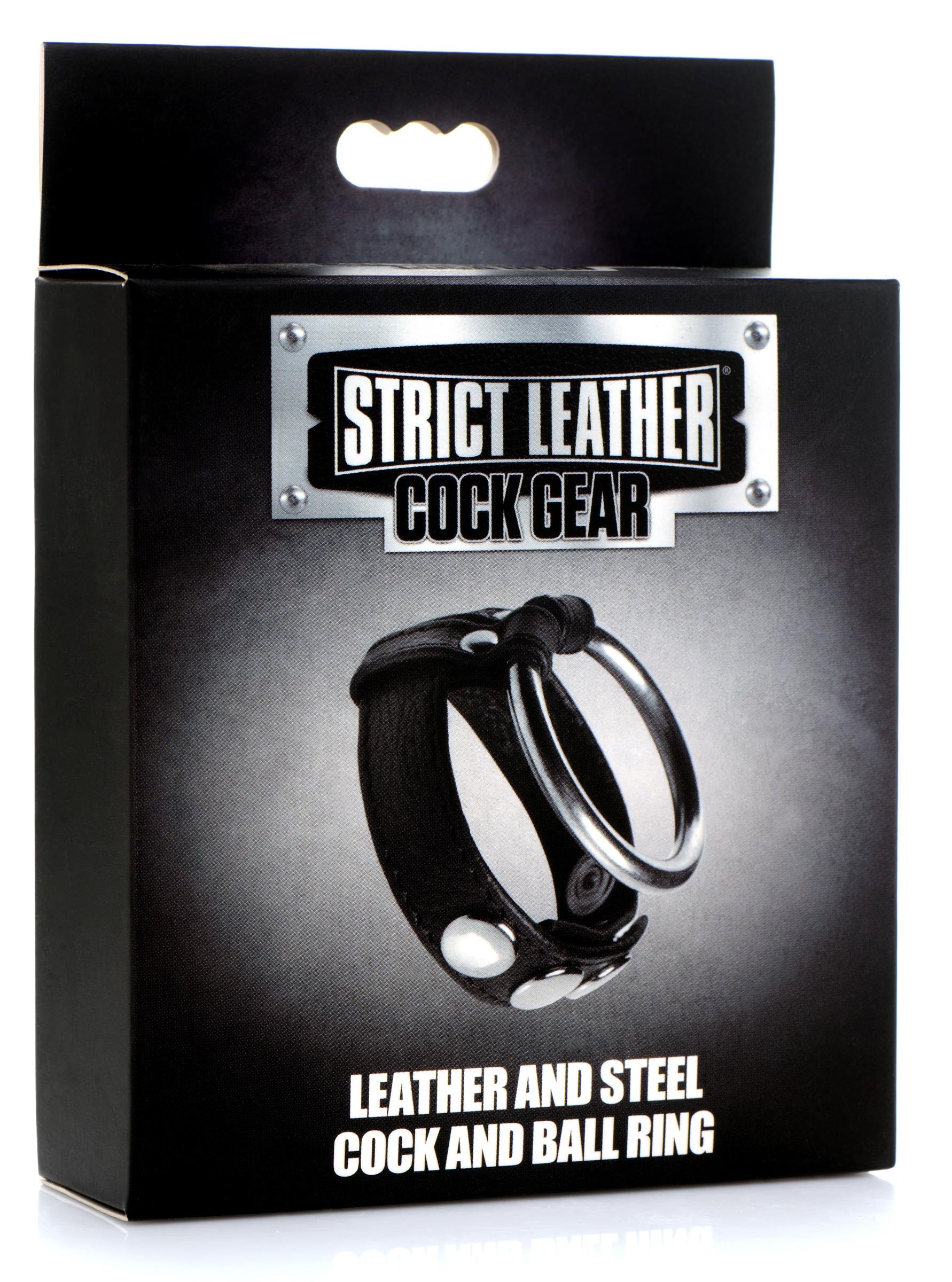 Leather and Steel Cock and Ball Ring