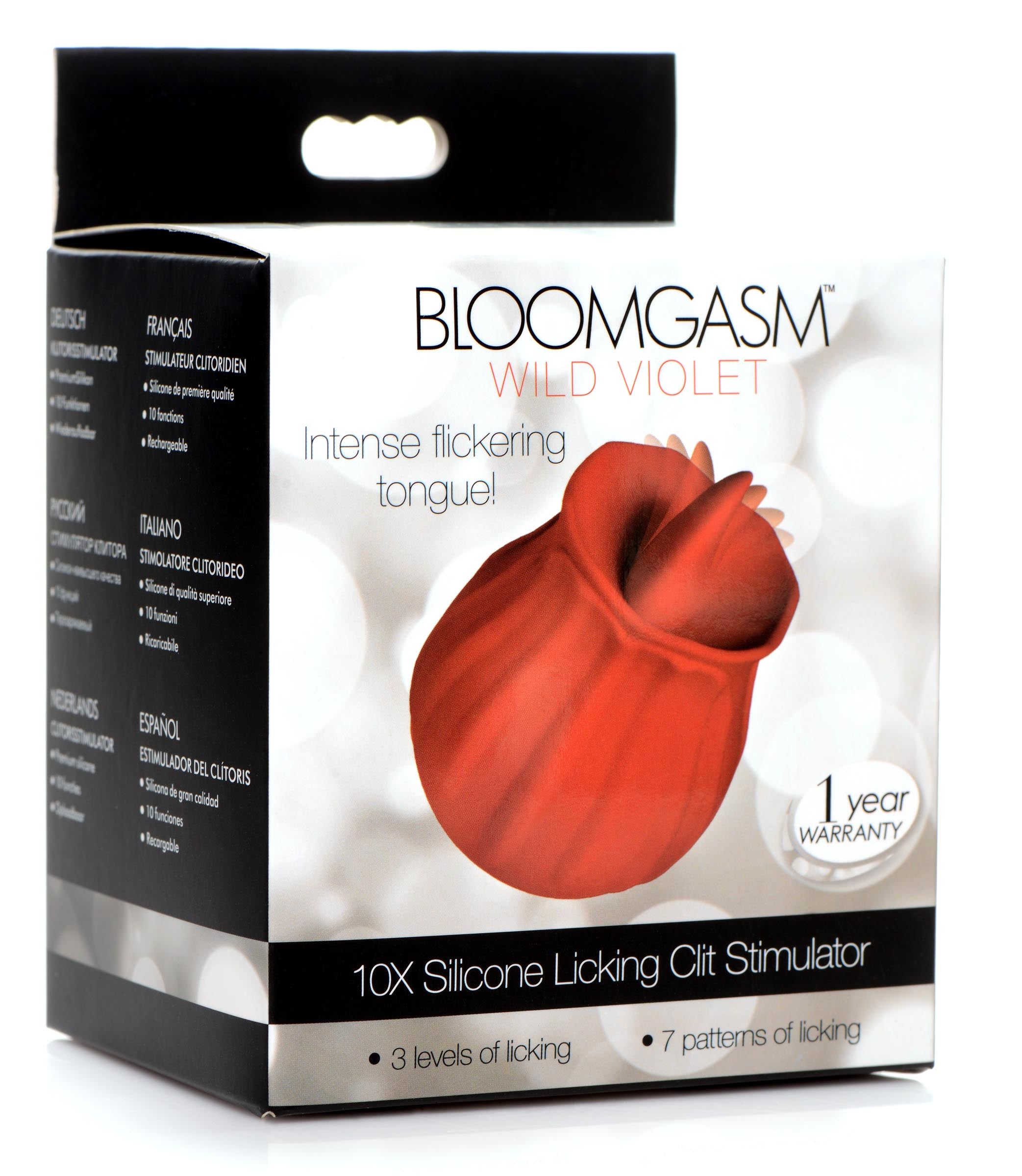 Bloomgasm Wild Violet 10X Silicone Clit Licking Stimulator - Red