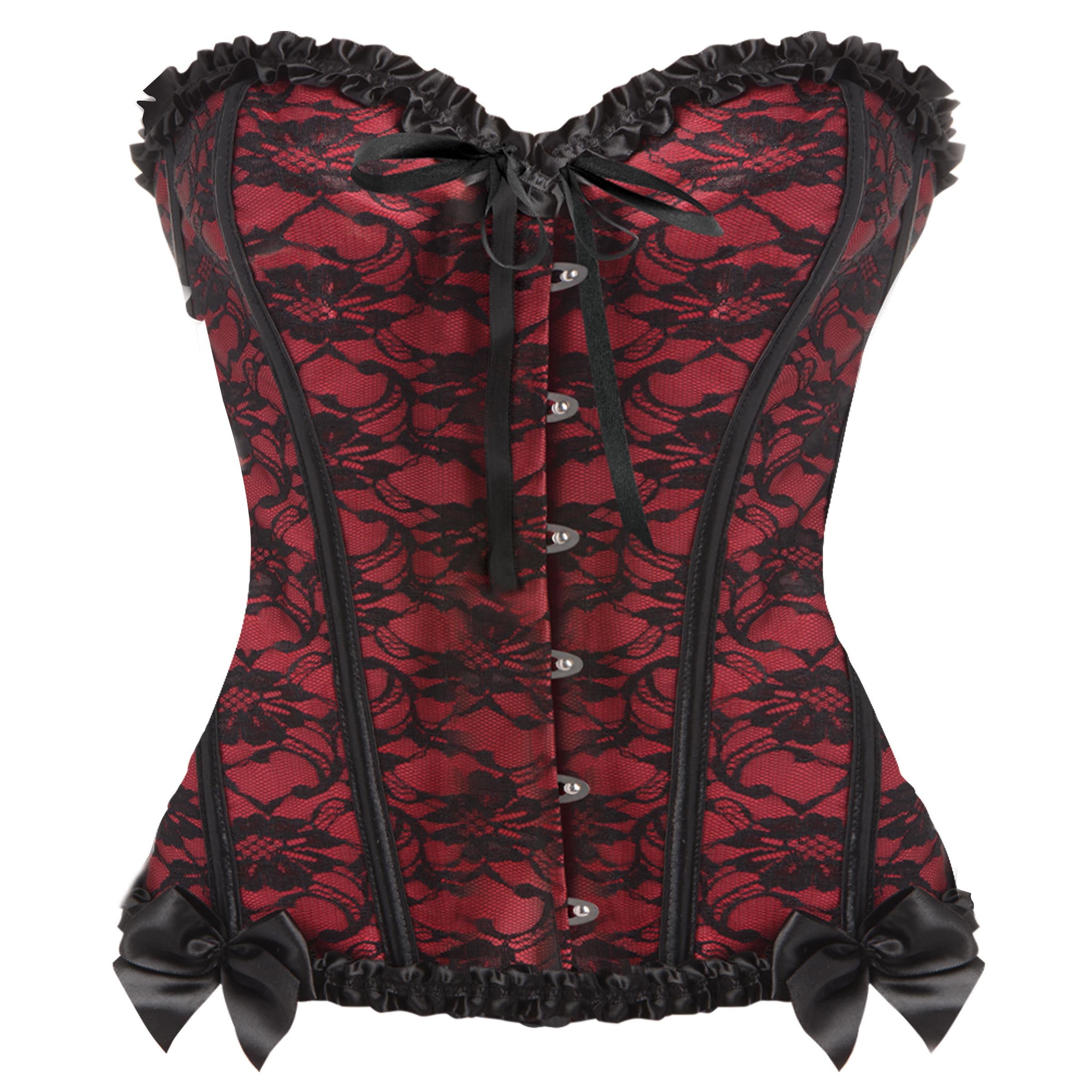 Scarlet Seduction Lace-up Corset and Thong