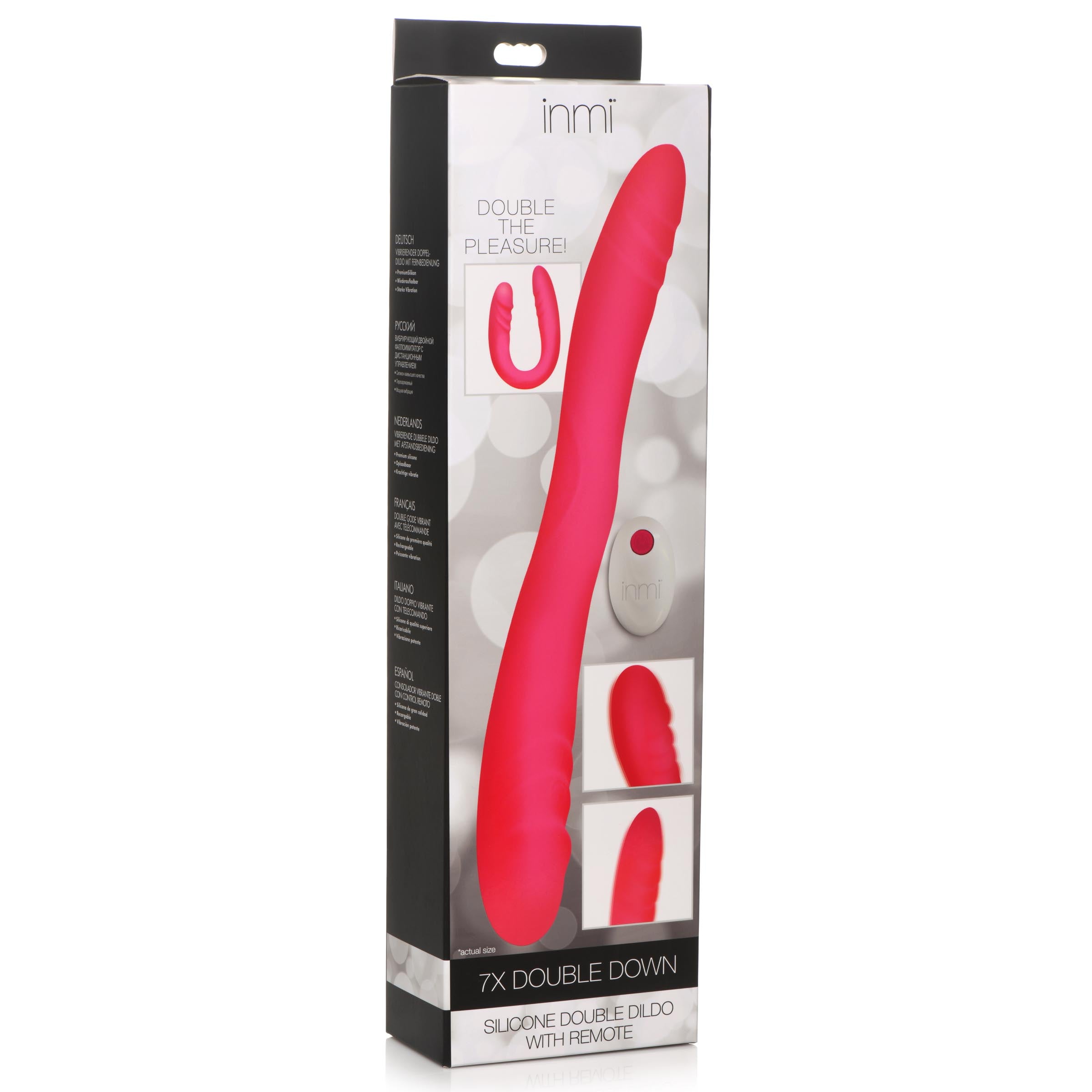7X Double Down Silicone Double Dildo with Remote