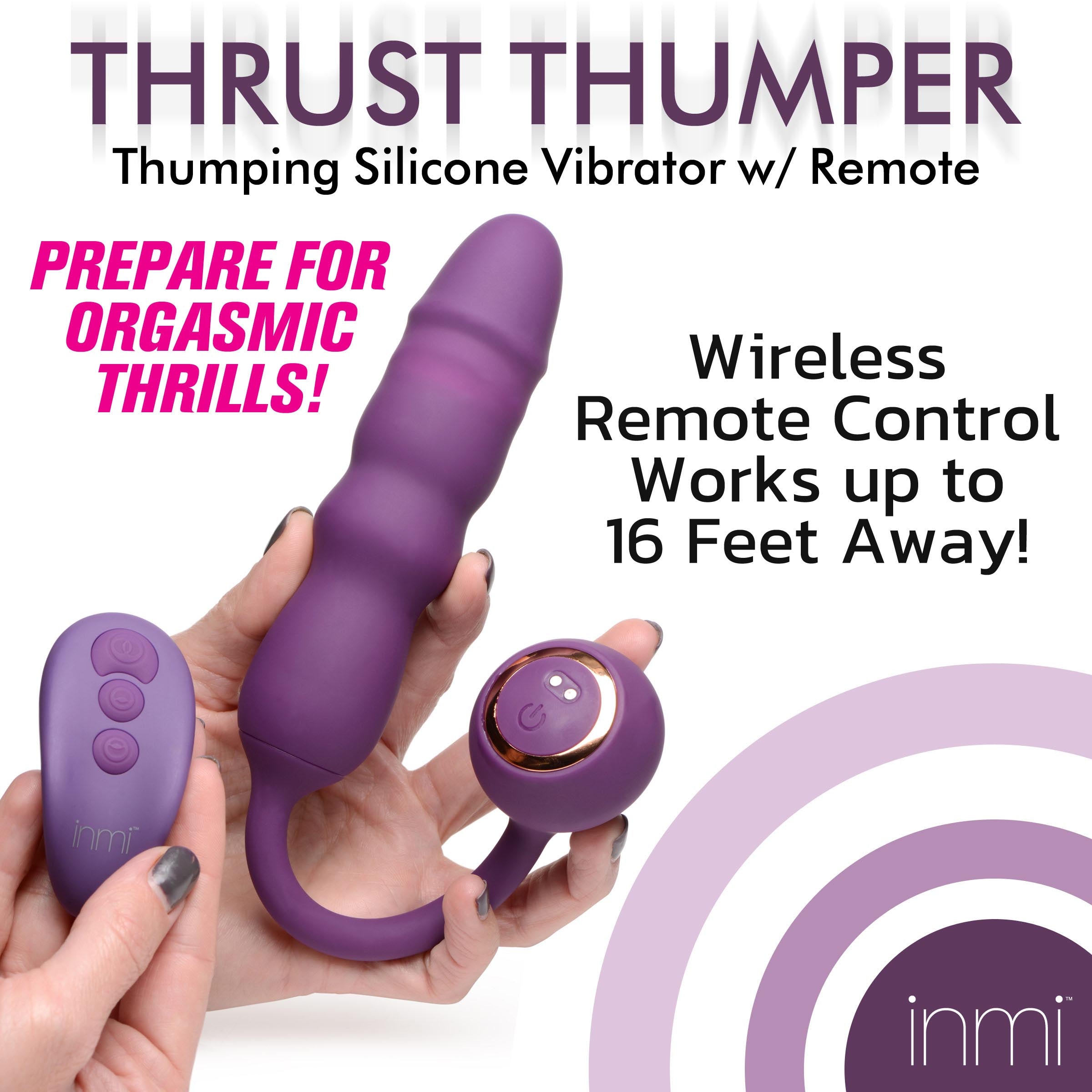 Thrust Thumper Thrusting Silicone Vibrator with Remote