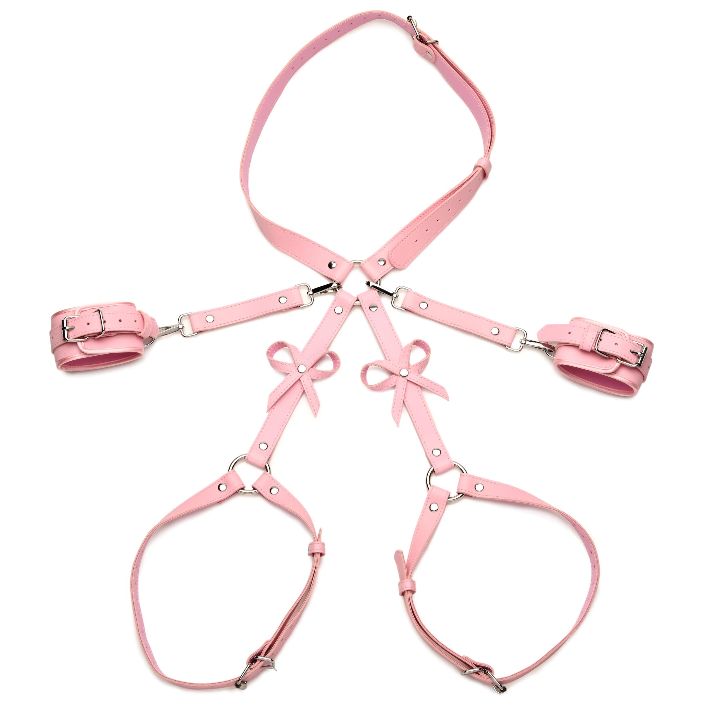 Pink Bondage Thigh Harness with Bows Medium/Large
