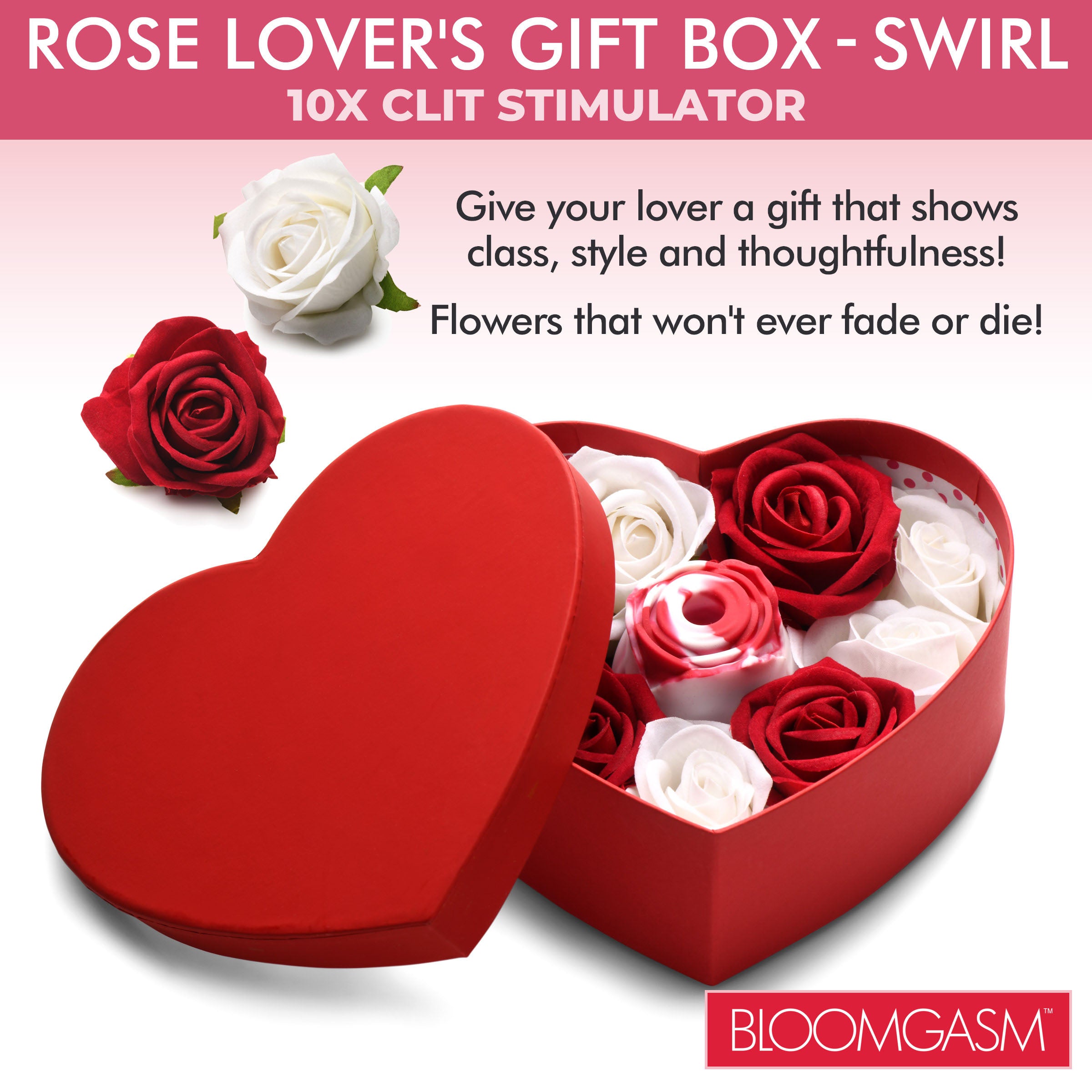 The Rose Lovers Gift Box 10x Clit Suction Rose - Swirl