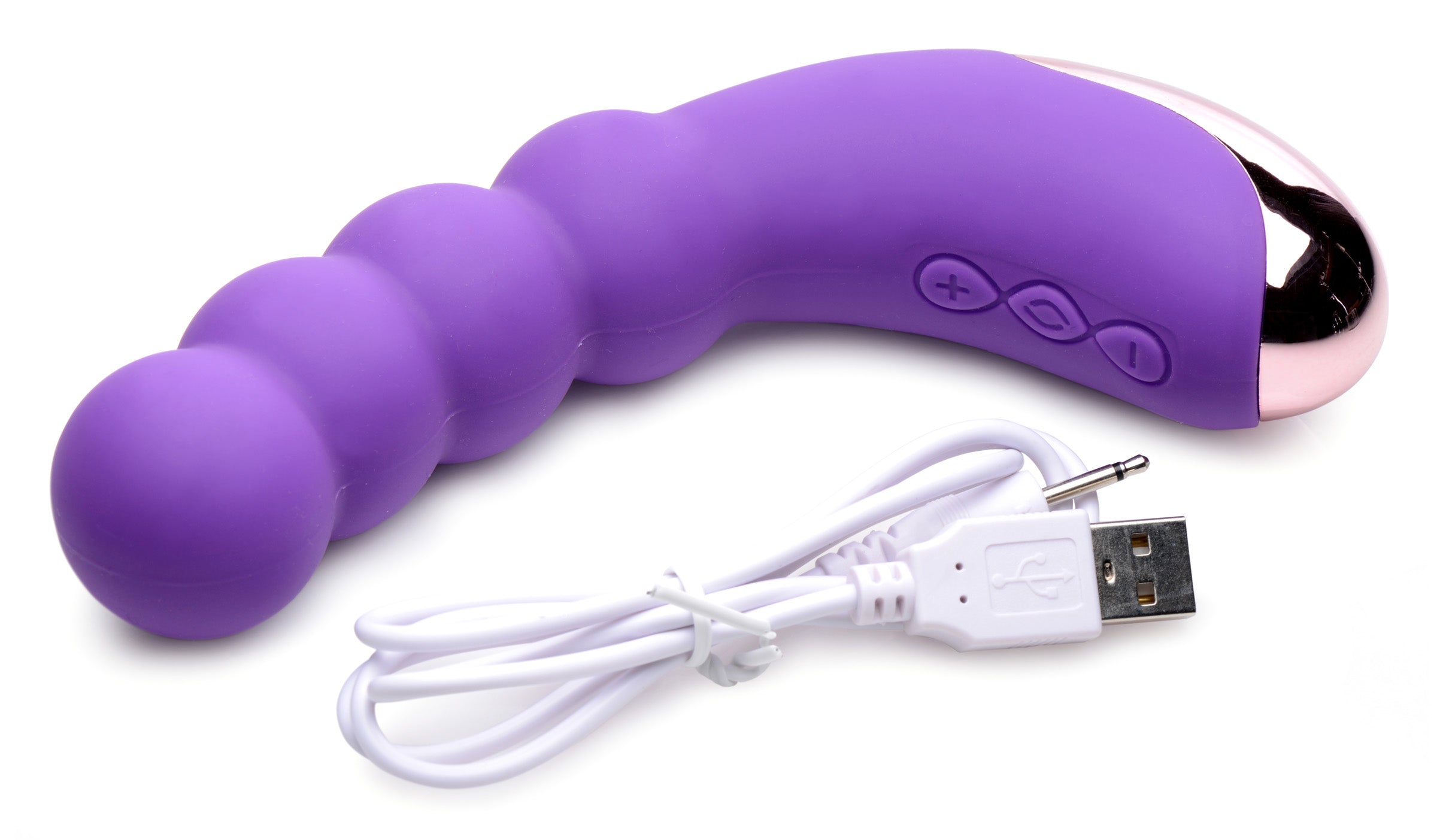 50X Silicone Beaded Vibrator - Purple