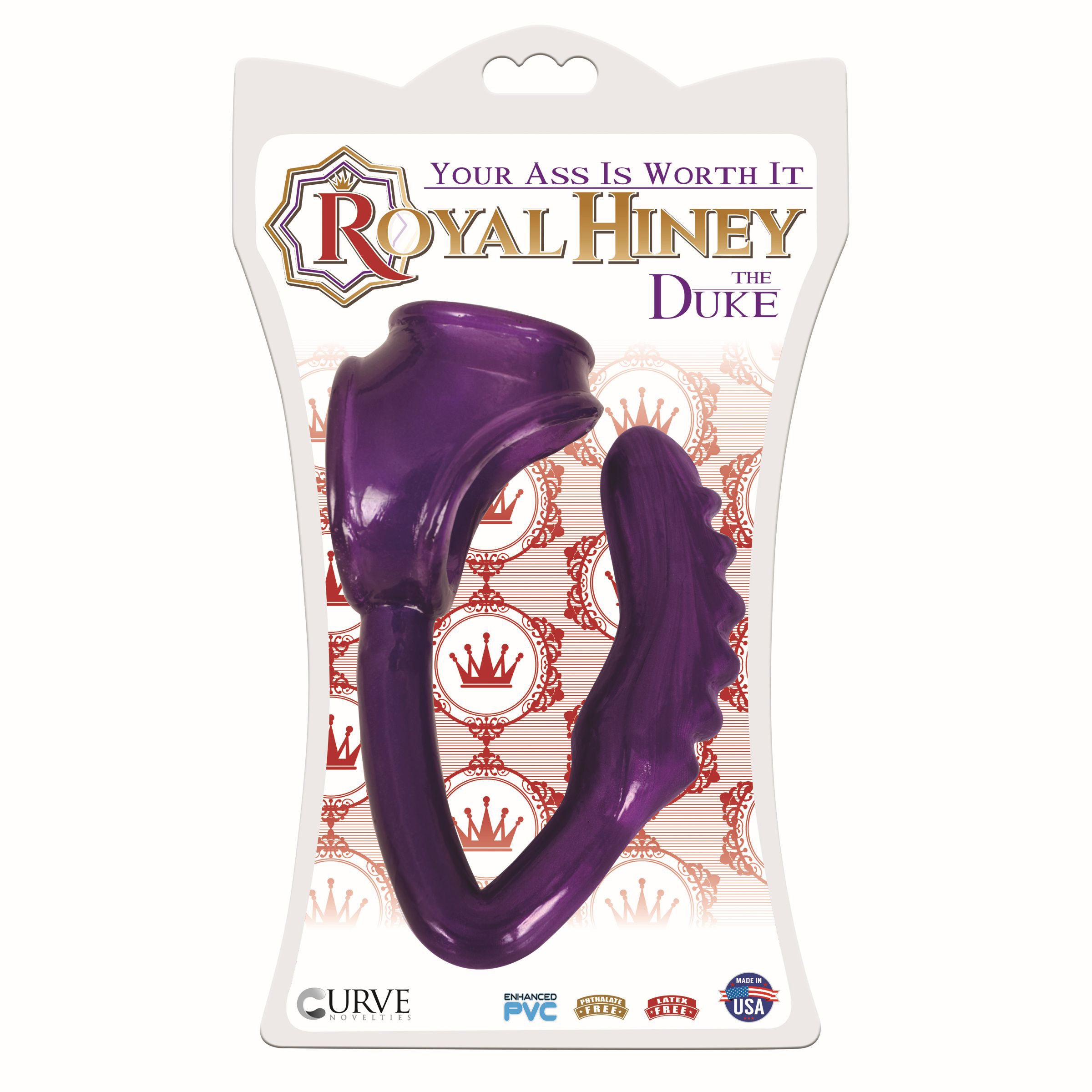 The Duke Cock and Ball Ring with Anal Plug -Purple