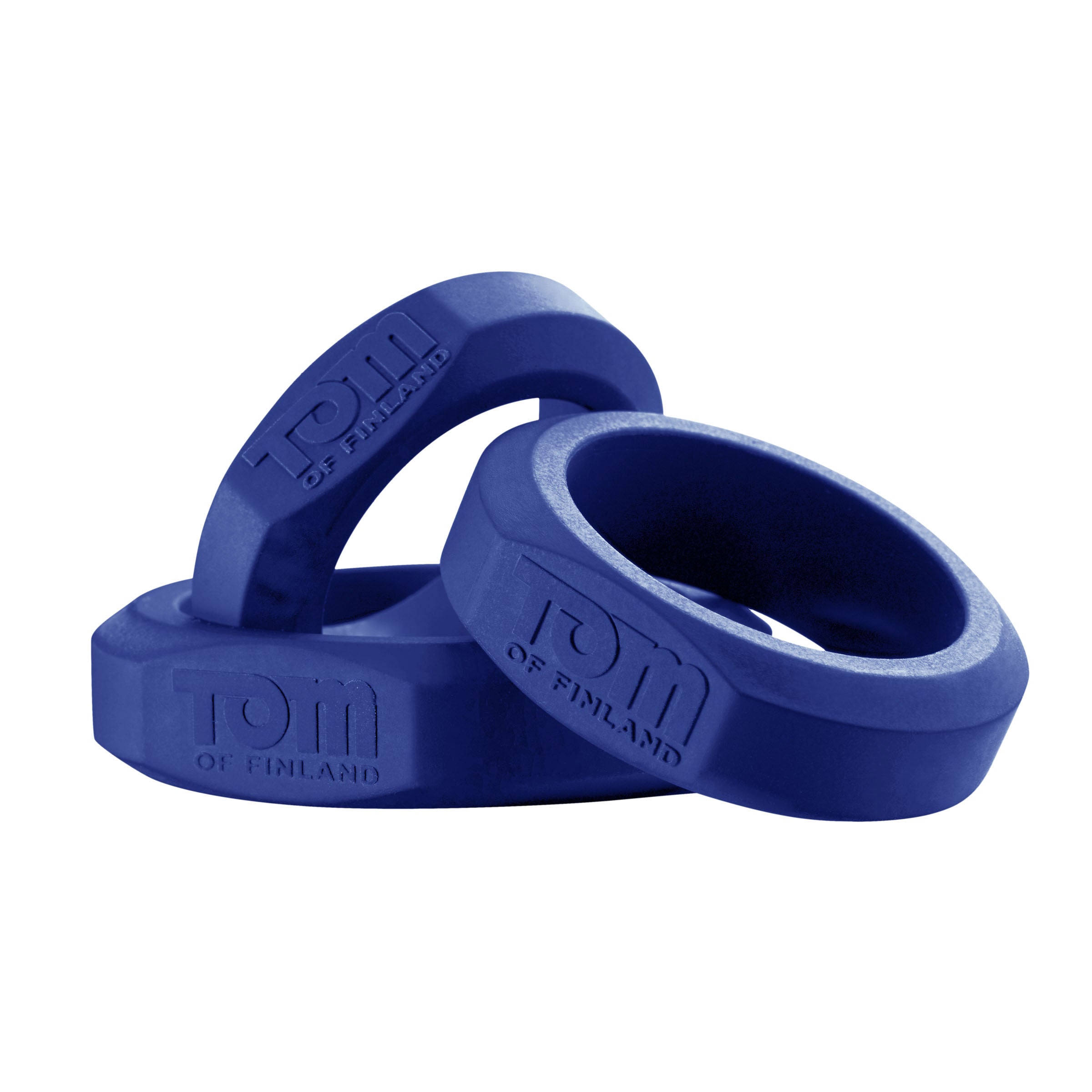 Tom of Finland 3 Piece Silicone Cock Ring Set - Blue